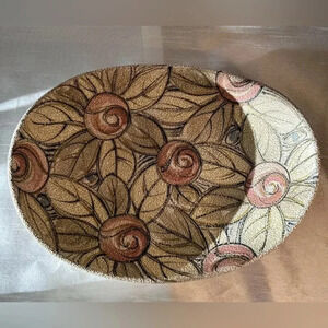 Vintage Italian Pottery MCM Tulip Floral Centerpiece Bowl Textured